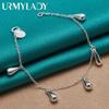 URMYLADY 925 Sterling Silver Wedding Women High-quality Classic Drop Bracelets Earrings Necklace Rings Fashion Jewelry Sets