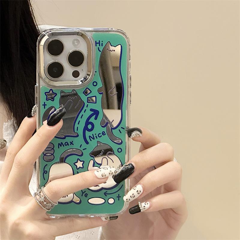 Zhitai Apple 16 Case: Compatible with iPhone 15 Pro and 13/14 Pro, Three-in-one Mirror Design for iPhone 12, Cartoon Style for iPhone 8.