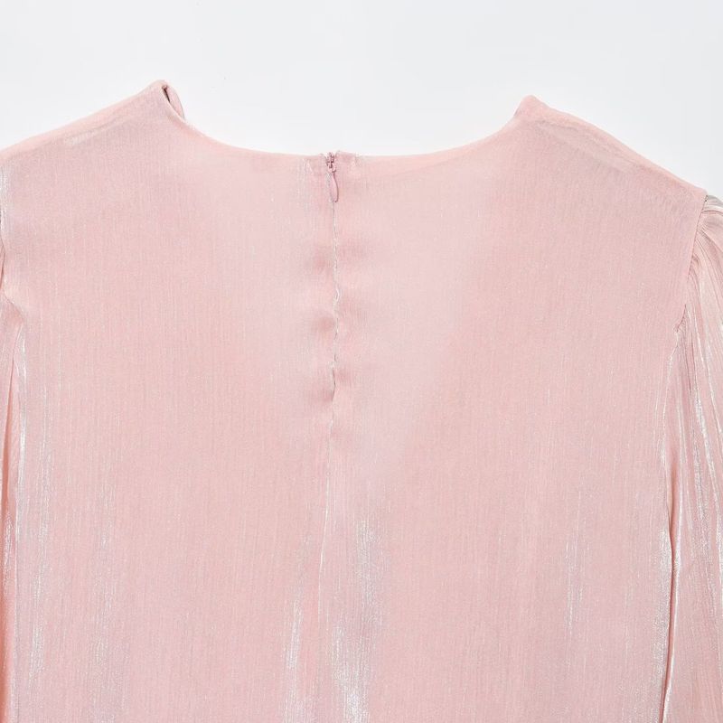 Kaslead New Women Clothes Western Style Fashion Simple Loose Long Sleeve V-neck Lace-up Dress