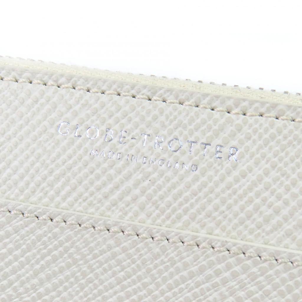 Excellent GLOBE TROTTER Purse Logo Zip Around Leather Long Wallet Light beige Used