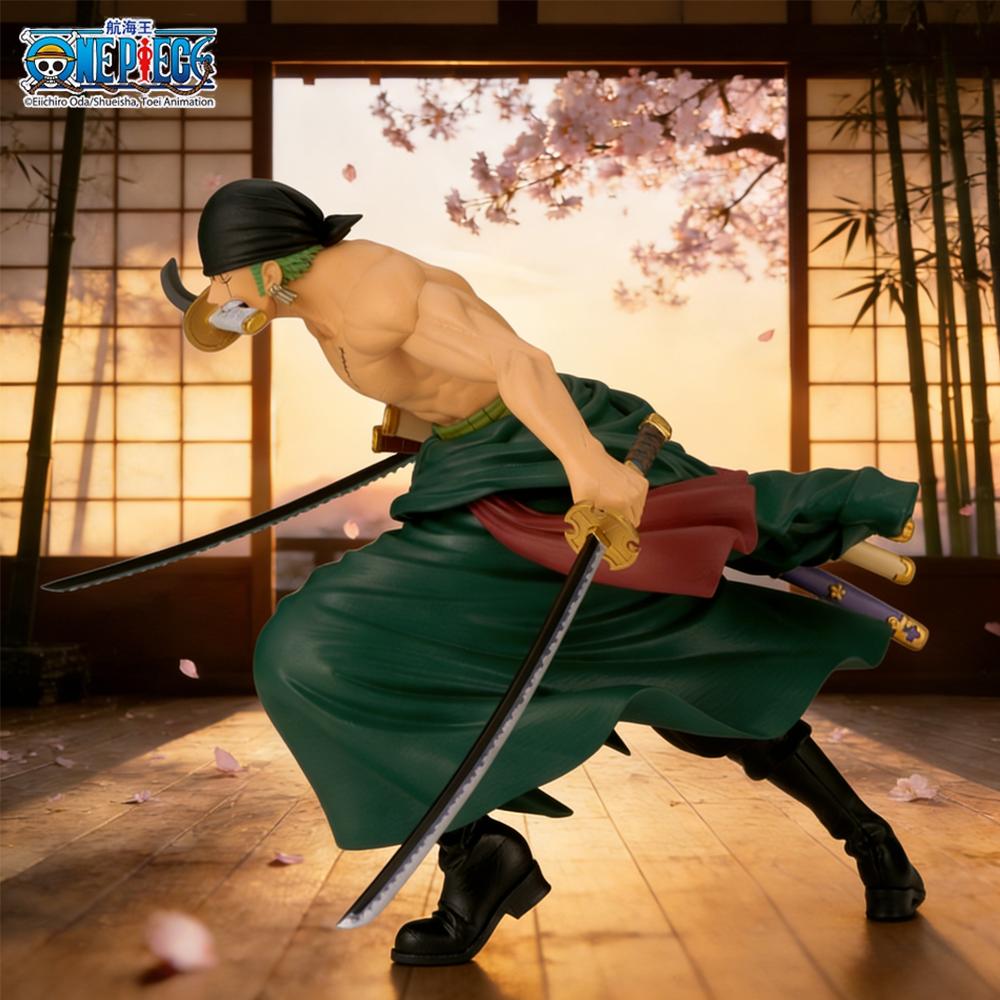 1 шт. Официальная фигурка Аниме One Piece Зоро Стиль Трех Мечей - Декоративная Коллекционная Фигурка, Идеально для Праздничных Подарков