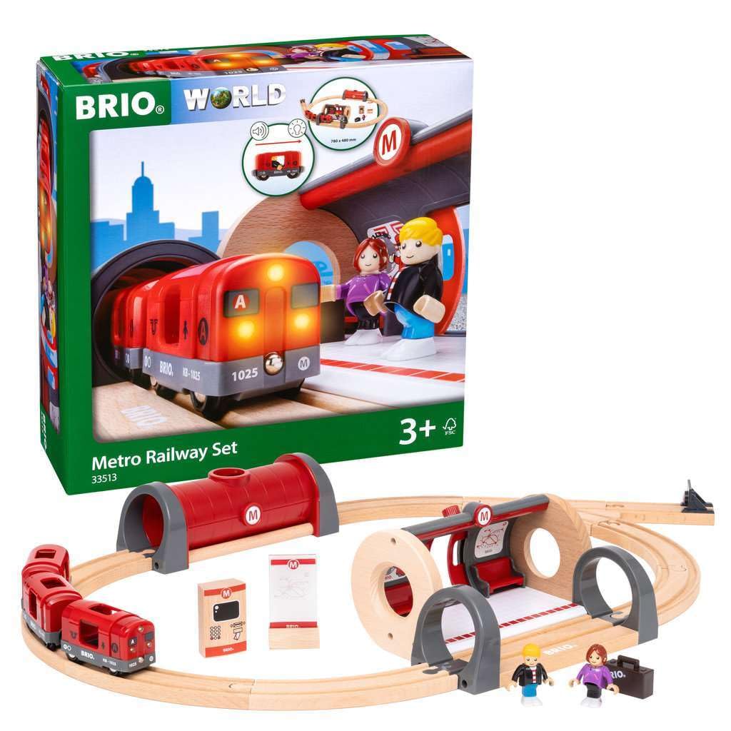 BRIO WORLD Metro Railway Set 20 Возраст 3 и старше Игрушка деревянная 33513 [Всего деталей] (Поезд Железнодорожный)