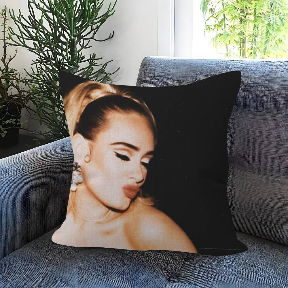 Singer Adele black Doublesided Printed pillow cover Short plush Suitable living rooms bedrooms sofas throw cushion cover