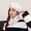 Winter Mink Faux Fur Golf Bread Hat + Muffler