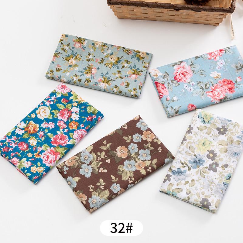 5pcs / Lot Printed Patchwork Cotton Fabric Doll Handmade Accessories Floral Fabrics for DIY