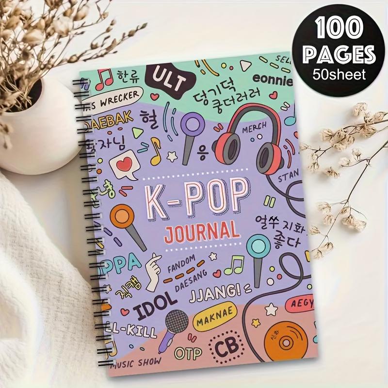 Тетрадь K-Pop, 100 страниц, Дневник K-Drama с яркими дизайнами, Идеальный подарок для фанатов, друзей, сестер, Отлично подходит для школы, работы, путешествий