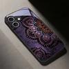 Фиолетовые Обои Мандала Черный Стеклянный Чехол для Телефона Для iPhone 17 Air 16 E 15 Plus 14 Pro Max 13 12 mini 11 5 6 7 8 Plus XR X Чехол