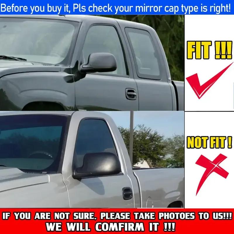 For GMC Sierra Yukon Rearview Chevrolet Suburban Silverado Tahoe Avalanche Sticker Side Mirror Cover Wing Cap Exterior Case Trim