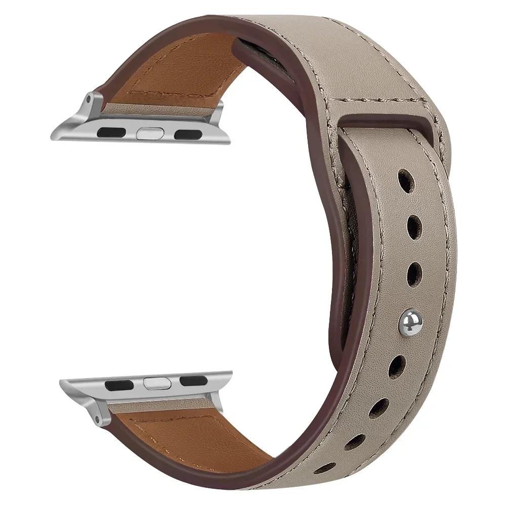 Кожаный ремешок для Apple Watch Band 44 мм 45 мм 41 мм 40 мм 49 мм 42 мм 38 мм 45 44 мм браслет Correa iWatch Series 3 4 6 SE 7 8 Ultra