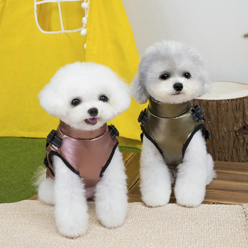 Pet Winter Vest Dogs Waterproof Padded Chest-Back Design Reflective Stripes Casual Wear
