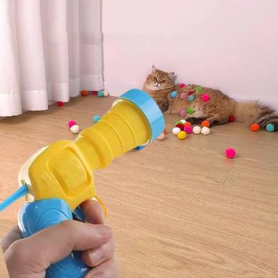 Игрушки для кошек, интерактивная обучающая игрушка для питомца, котенок, креативные мини-стрелялки, игры с оружием, эластичные плюшевые игрушки-мячи, товары для животных