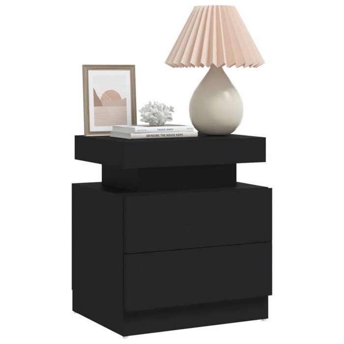 Table de chevet - Maison Exclusive - Noir - Bois d'ingénierie - 45x35x52 cm
