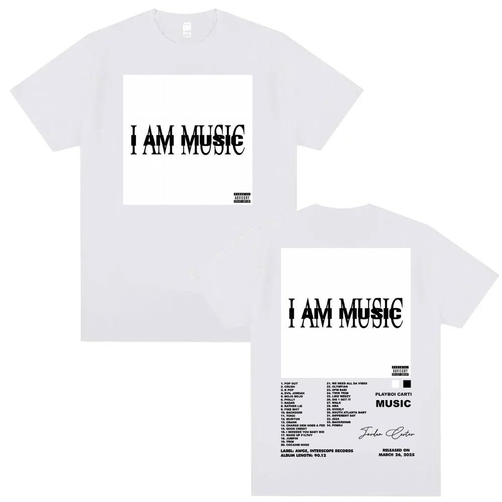 Rapper Playboi Carti I AM MUSIC Album Cover Tshirt Mens Clothing Fashion Summer Shirts Man Casual ONeck Short Sleeve T Shirt