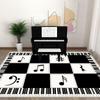 Geometric Music Instrument Crystal Velvet Non-Slip Sound-Insulating Piano & Drum Floor Mat - Dirt-Resistant, Washable Carpet
