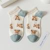 Female Spring and Summer Thin Fashionable New Cute Cartoon Bear Socks
