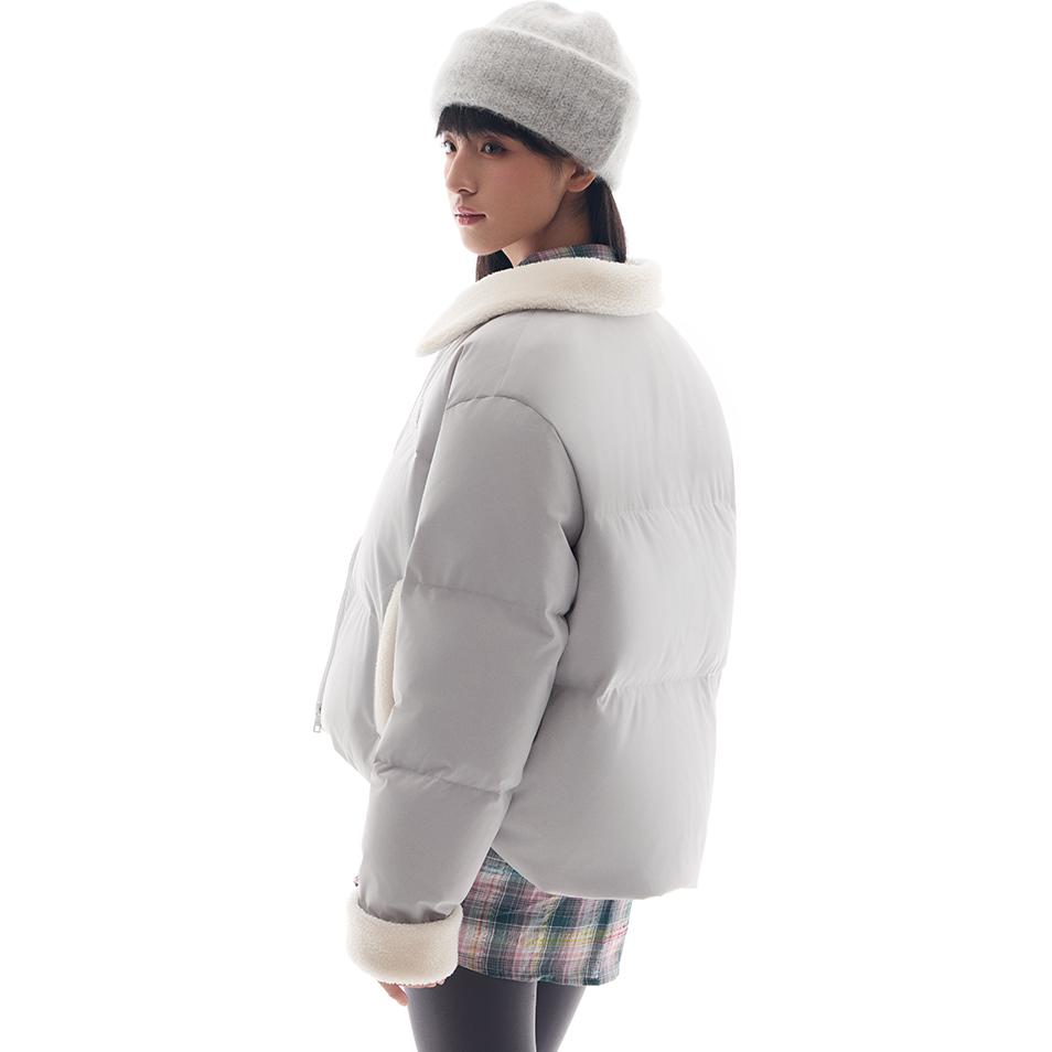 Anta Градиентный воротник-молния Удобная дышащая универсальная повседневная куртка-пуховик для женщин Верхняя одежда Cloud-Gray 962448904-1