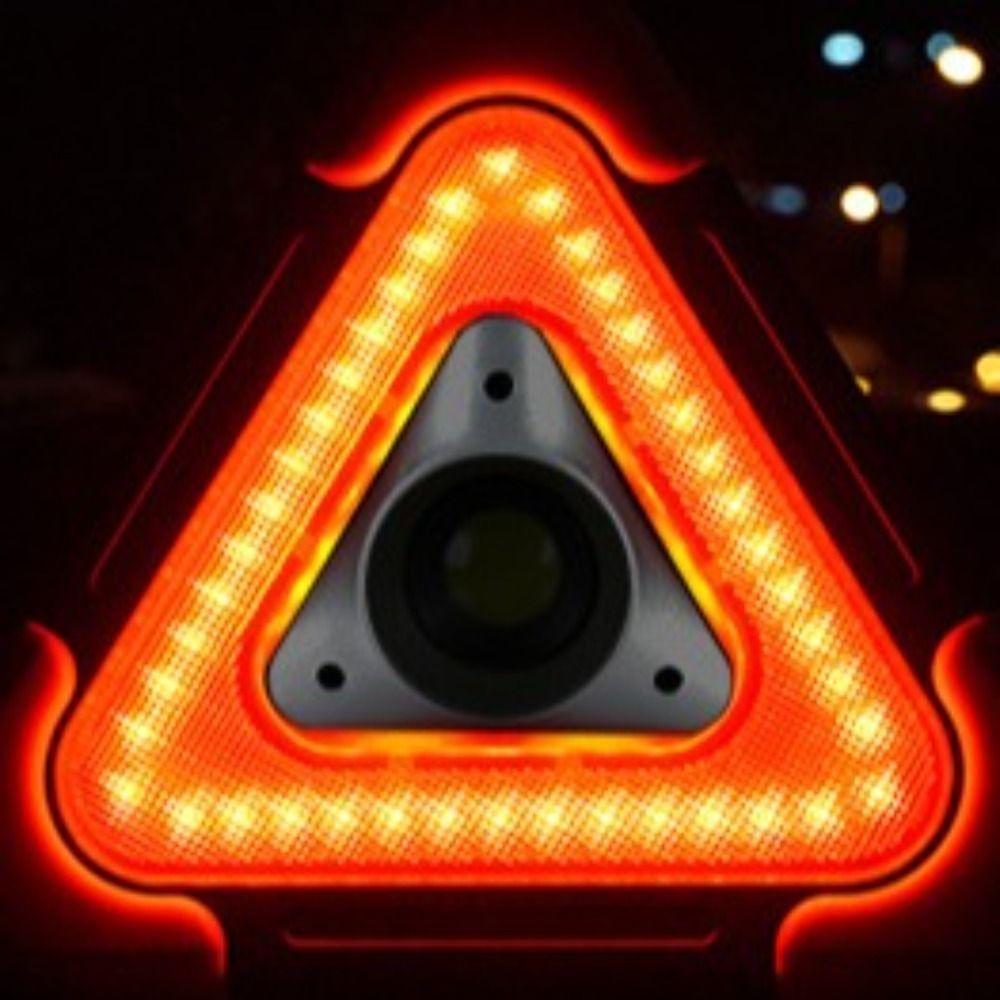 2-IN-1 Warning Light Roadside LED Work Light Flashing Light Triangle Warning Sign Outdoor