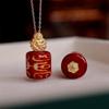 Дзи-подвеска «Дворец Потала Красное Мясо Благородный Человек» из серебра S925 с желтым агатом Бога Богатства