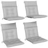 Patio Chair Cushions Set Of 4 Waterproof Non Slip Lounge Chair Cushions 112x53cm Light Grey