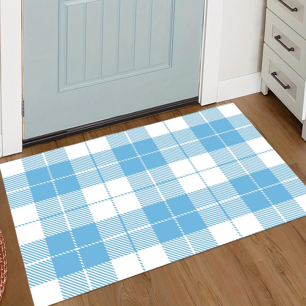 Classic Plaid Doormat Non Slip Water Absorbent Entrance Floor Mat Vintage Tartan Front Door Decor Rug  Moderne Home Dekoration