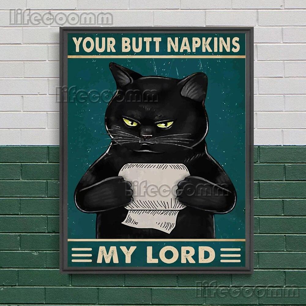 Салфетки Your Butt My Lady для туалета, ванной комнаты, художественный постер и принты, декоративные животные и туалеты, настенная живопись на холсте, без рамки