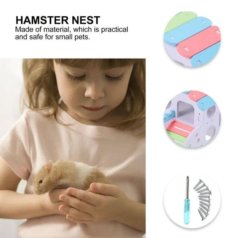 Wooden Hamster Nest Sleeping House Home Luxury Cage Pet Hideout Hut Toy Small Animal Supplies Hamster Hideout