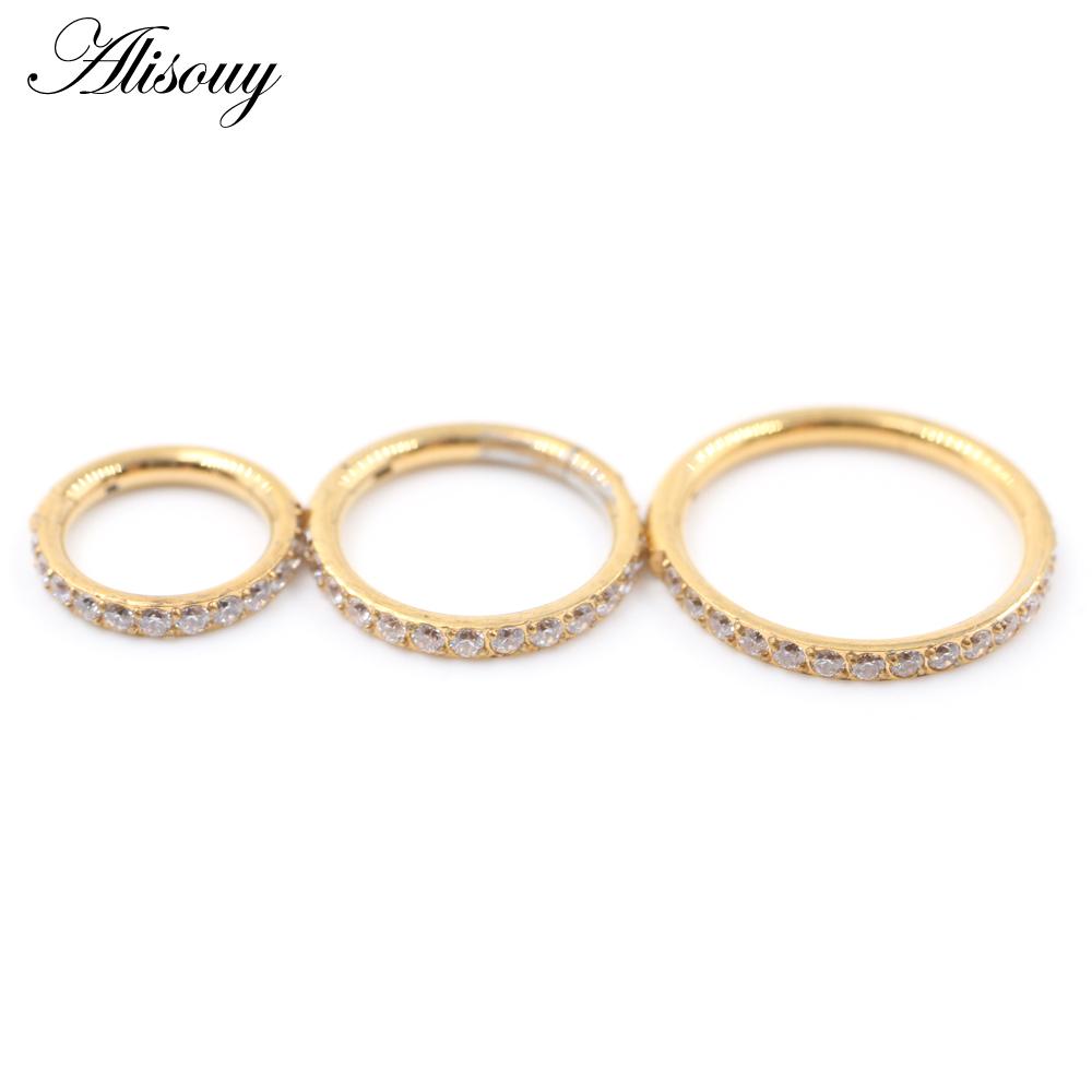 Alisouy 1 шт., хирургическая сталь, циркон, обруч для ушей, серьги на козелок, спираль, хрящ, серьга, кольцо-кликер, кольцо в носу, ювелирные изделия для пирсинга