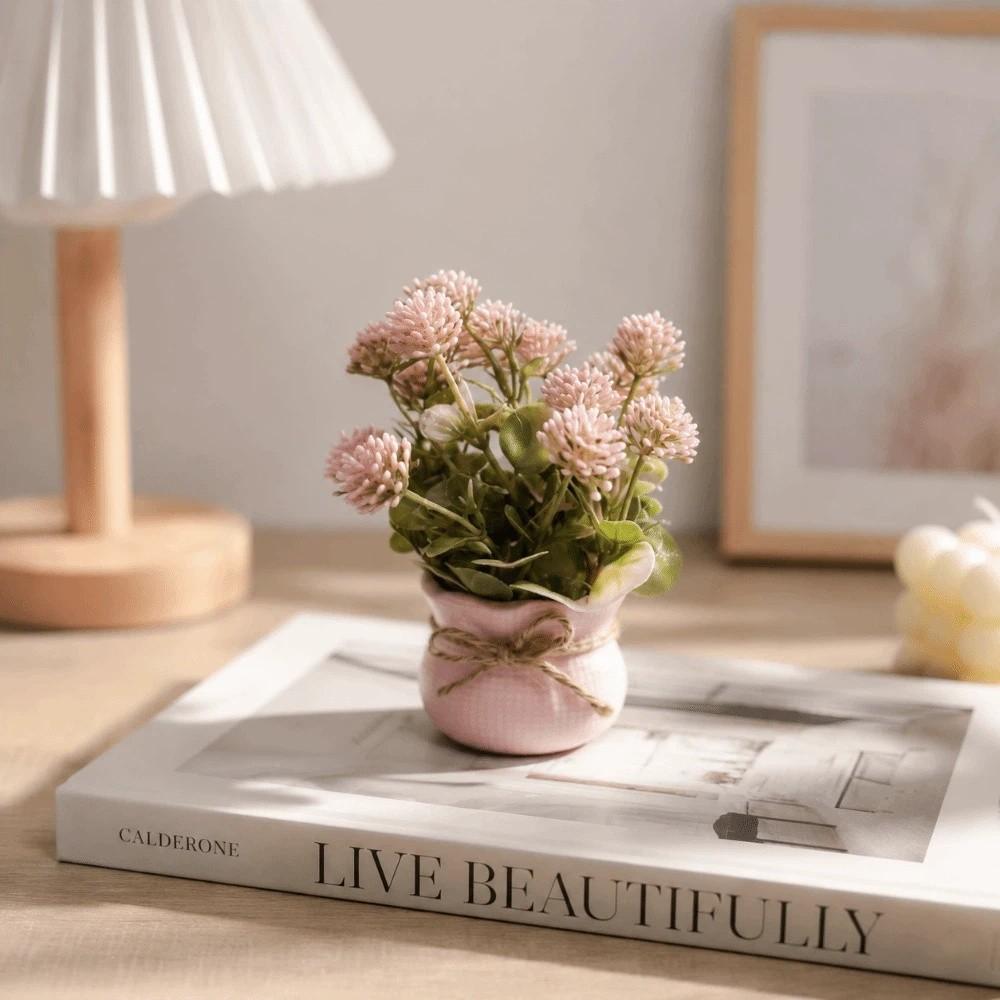 Mini Potted Plants Lifelike Artificial Flower Bonsai Artificial Potted Flowers Dining Table Decor