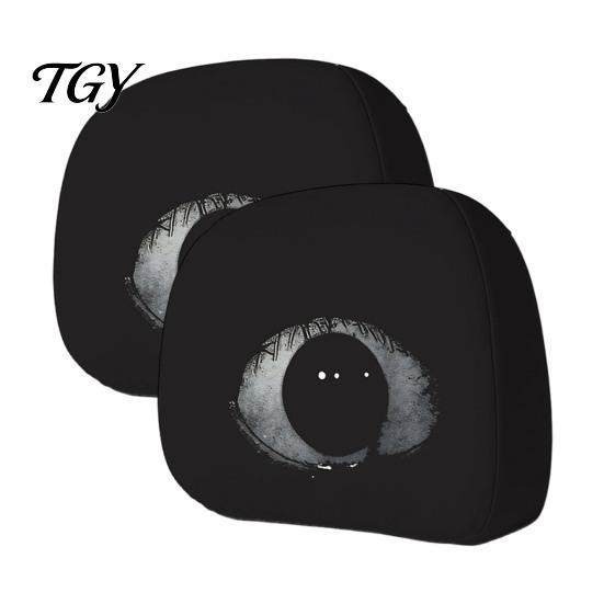 Elastic Headrest Protector 2Pcs Spooky Car Covers, Cartoon Evil Face Auto Seat Decor Protectors, Protectors for Cars Trucks SUVs Breathable