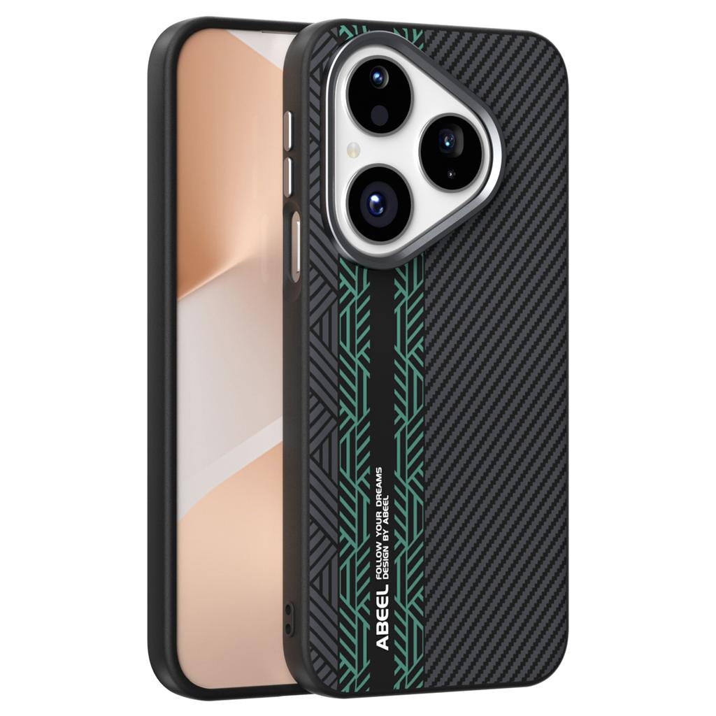 ABEEL Чехол для Huawei Pura 80 PC+TPU+Алюминиевый сплав+ПУ кожа Чехол для телефона Совместимый с MagSafe