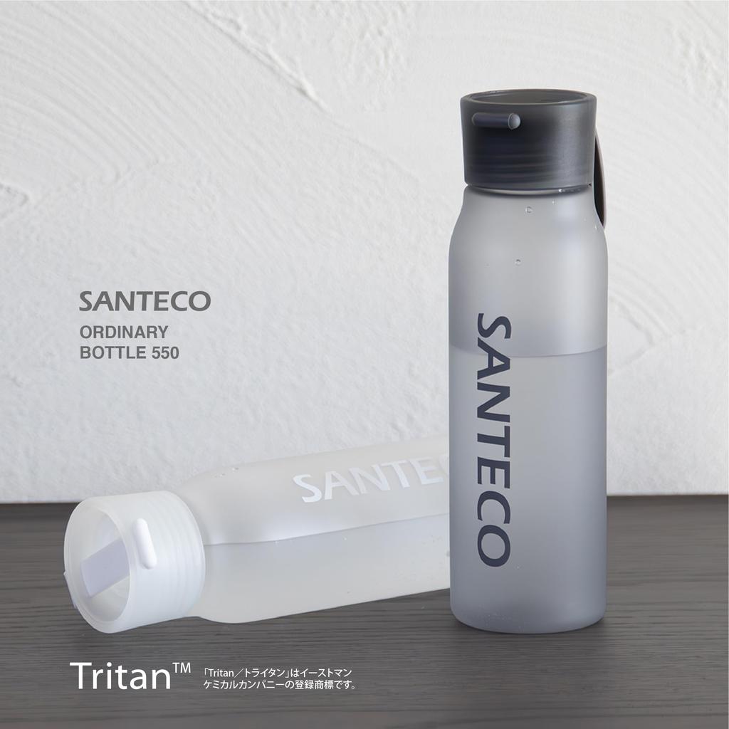 CB Japan Бутылка для воды с ремешком, резиновая краска, 550 мл, для питья непосредственно, только для холодной воды, обычная бутылка 550 SANTECO [Белый туман]