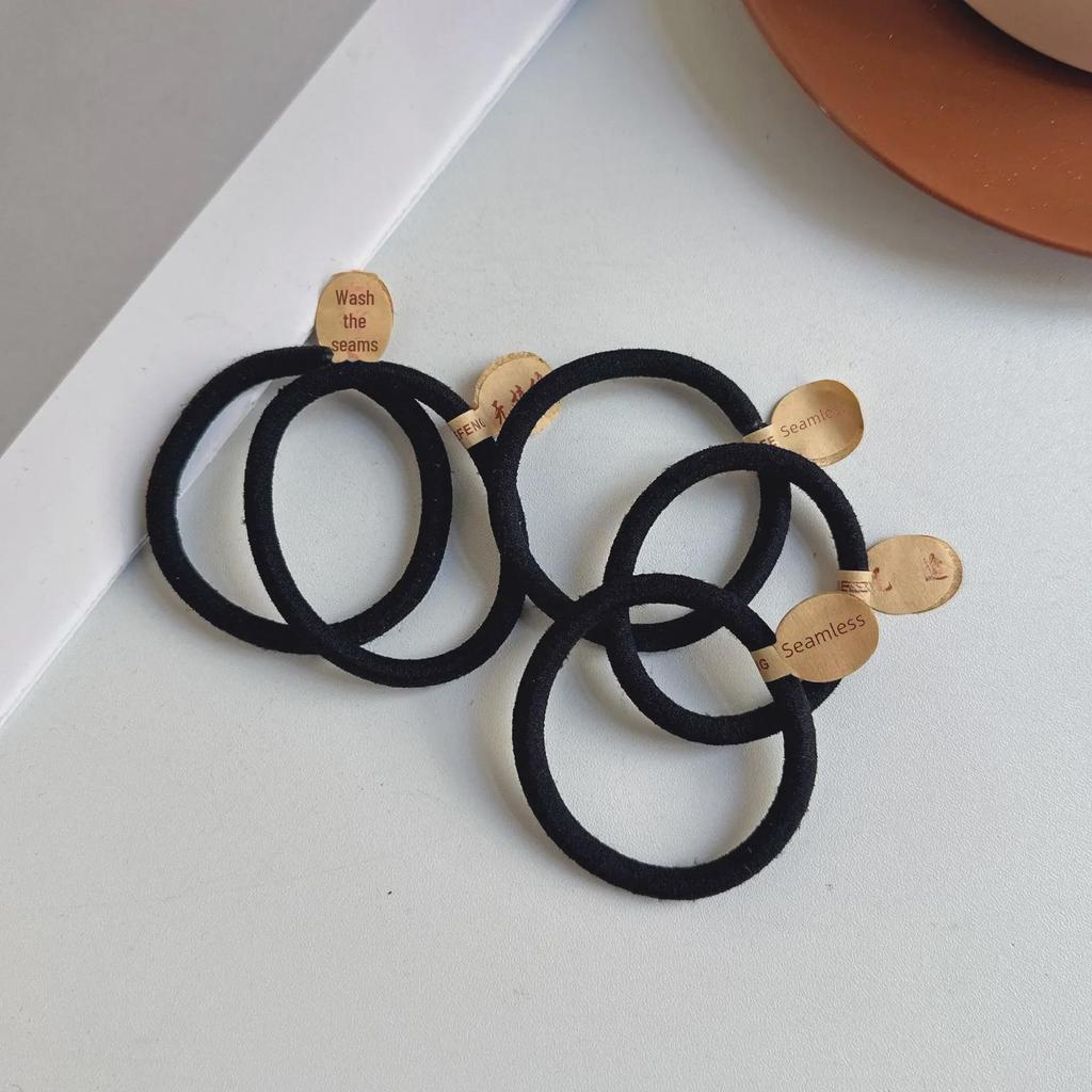 Корейский набор резинок для волос черного цвета - женские эластичные бесшовные резинки для волос и аксессуары