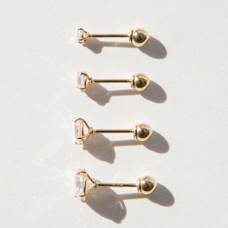 LUNNE 14k Пирсинг из кубического циркония (14-каратное золото) #PI03