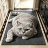 Милый Кот Быстросохнущий Коврик для Ванной | Впитывающий Нескользящий Коврик для Ног из Диатомита, Устойчивый к Грязи Долговечный Легко Чистящийся Напольный Коврик для Ванной Комнаты Гостиной Прихожей