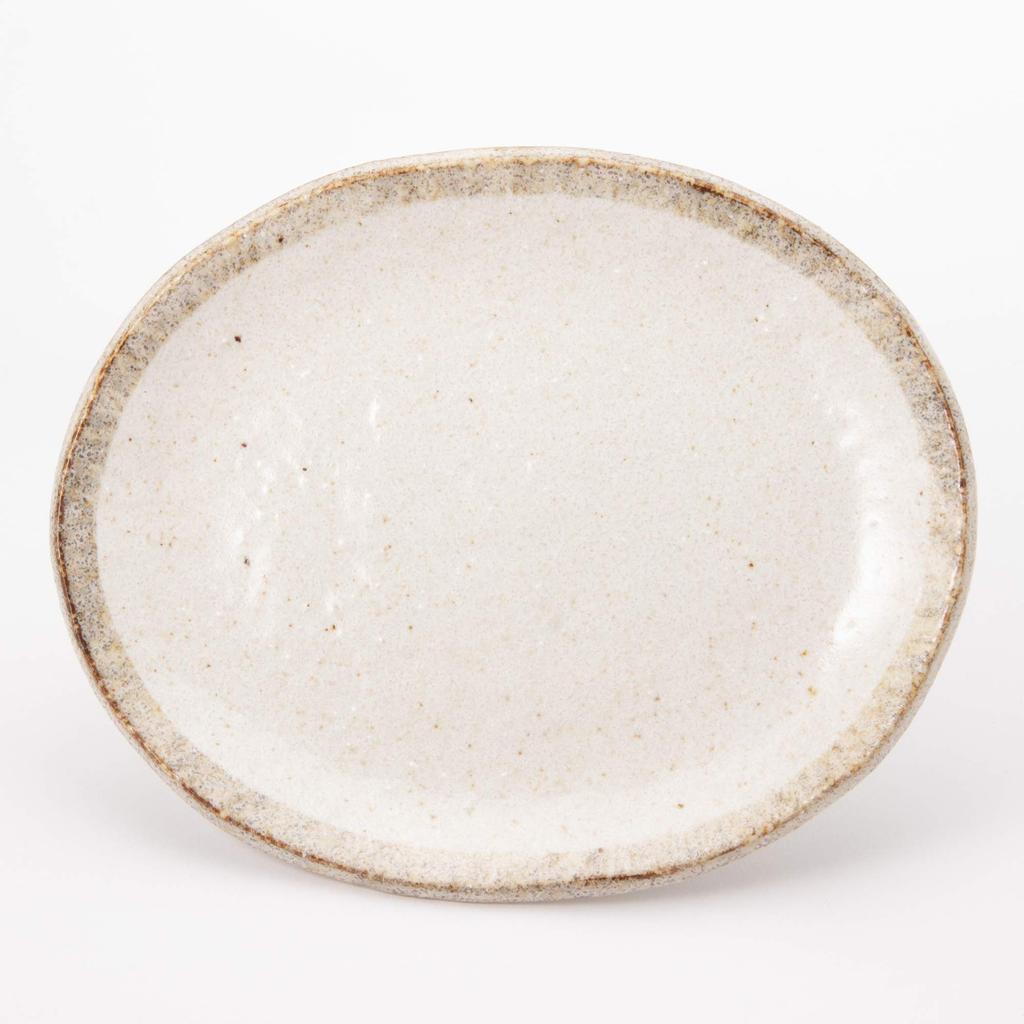 Mino Ware Белая овальная тарелка Карацу (Маленький) К72066