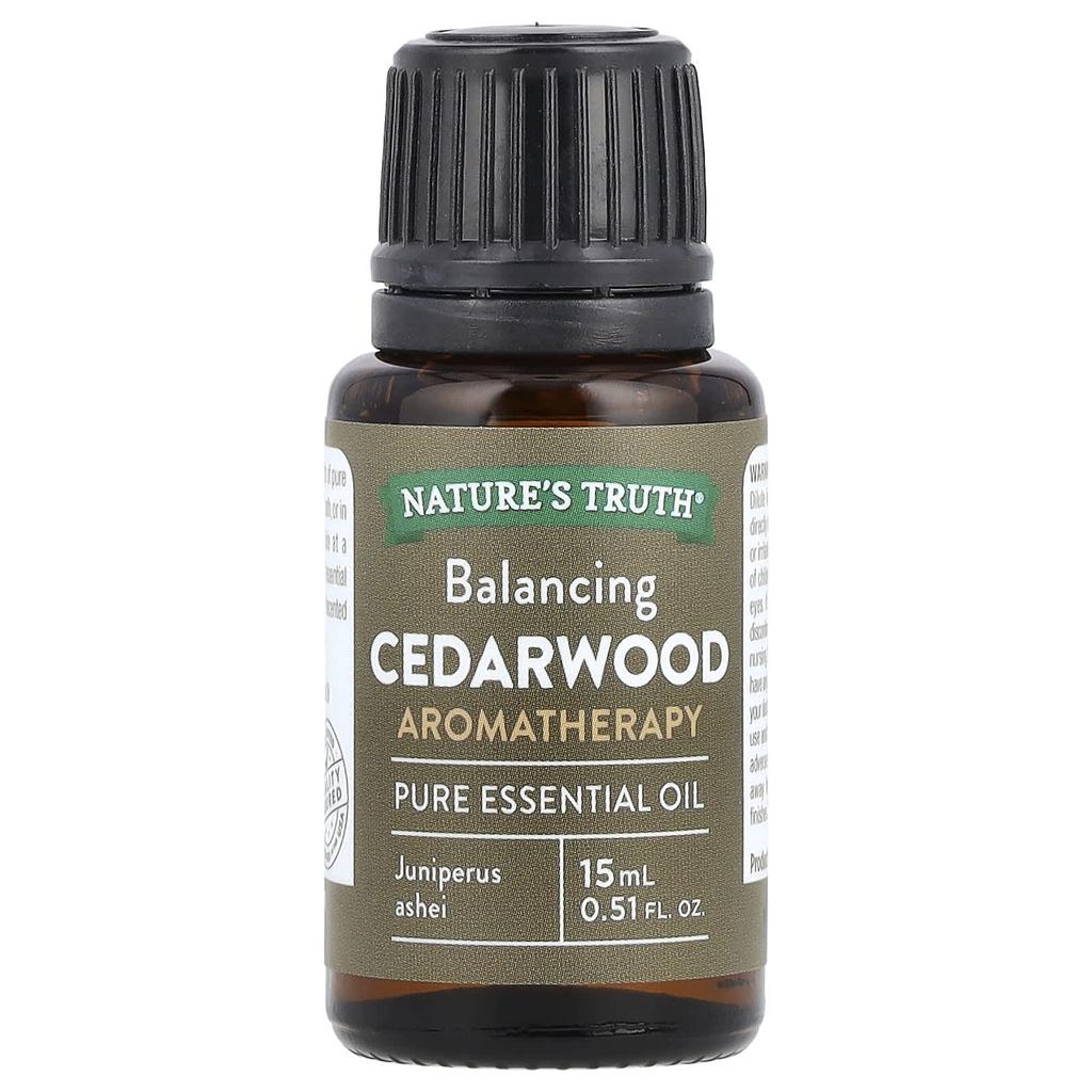 Nature's Truth Pure Essential Oil, Balancing Cedarwood, 0.51 Fl Oz (15 Ml)
