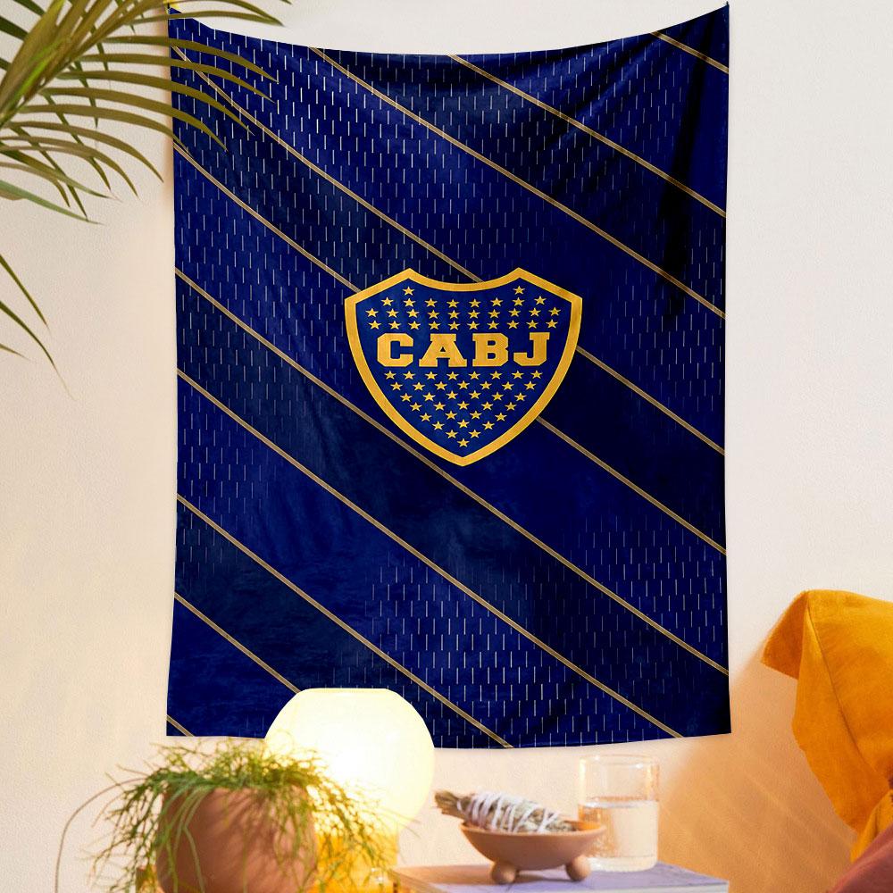 "Blue and Gold CABJ Shield Design" Patterned tapestry home decor, suitable for bedroom and living room, gift