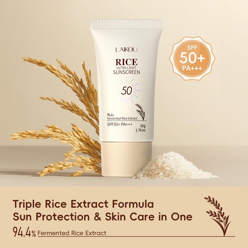 LAIKOU Серия «Рис» Ультралегкий солнцезащитный крем SPF 50+