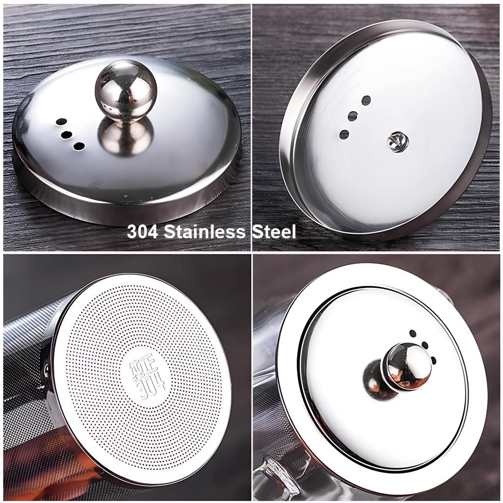 Термостойкий стеклянный чайник с фильтром для заварки чая из нержавеющей стали, цветочный чайник, набор кунг-фу, пуэр улун