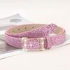 Versatile Sparkling Rhinestone Belt Bling Bling Slide Buckle Belt Vintage Trendy Waistband  Women