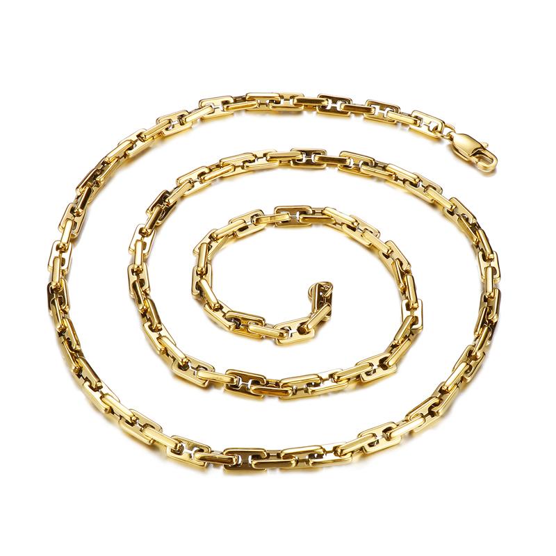 KALEN 5mm 4 Color Geometry Link Chain Bracelet & Necklace Jewelry Set Men Women Stainless Steel 304 Fashion New In Accessories