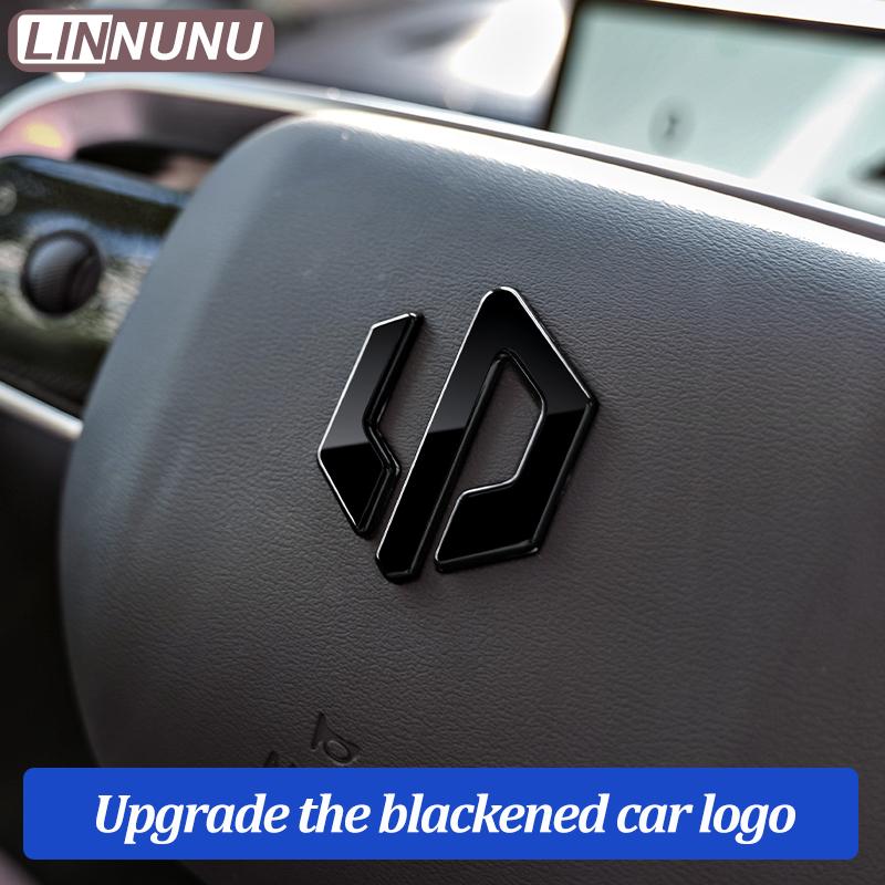 Linnunu Fit for Leapmotor C10 Black Car Logo Car Exterior Decoration Parts Front Hood Emblem Steering Wheel Emblem Wheel Hub Emblem Rear Emblem