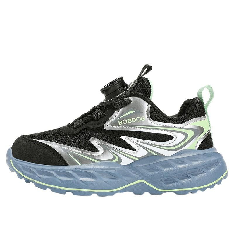 Kids Running Shoes Boys Girls Lightweight Breathable Mesh Upper Soft Sole Rotation Buckle