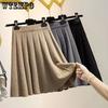High Waisted Knitted Pleated Short Skirt for Women Spring and Autumn A-line Skirt Knitted Short Skirt