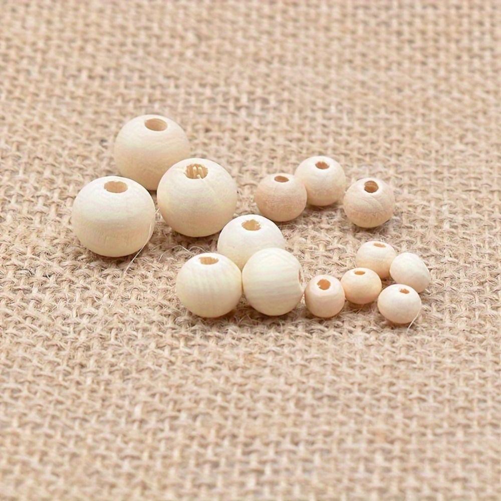 300Pcs 6-14mm Wooden Beads Stainable Natural Round Beads  DIY Jewelry Making, Bracelets