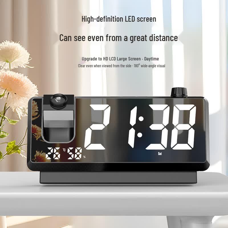 YaoQiu Multi-function LED Projection Alarm Clock