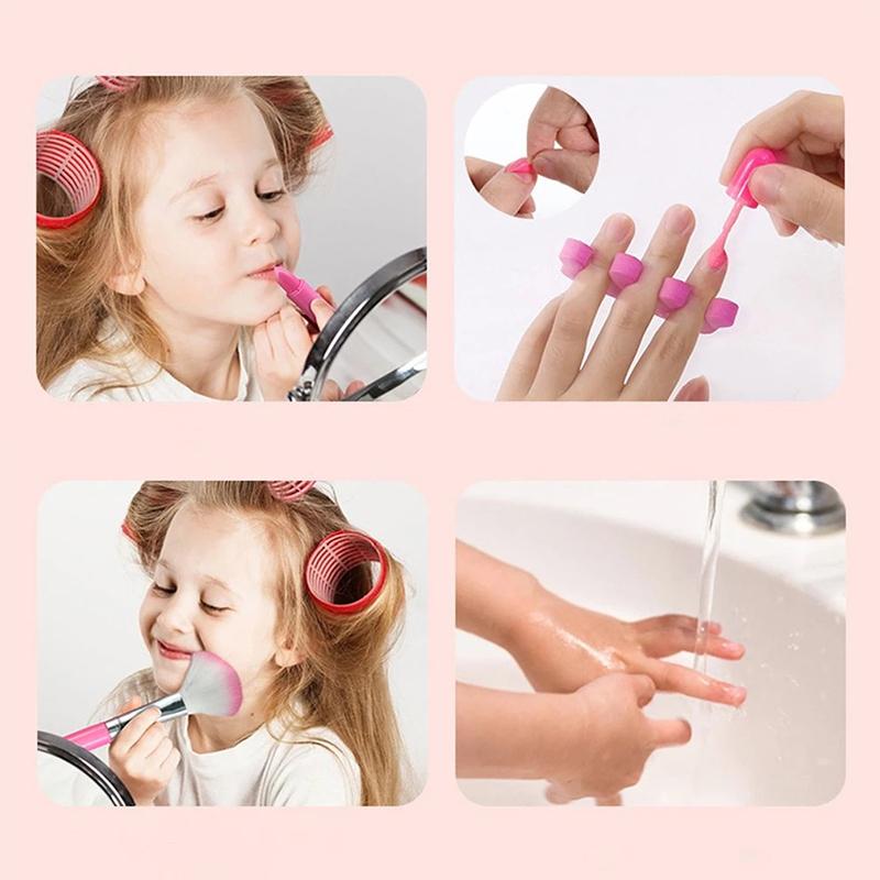 Набор для макияжа для девочек, коробка для макияжа, чемодан, моющийся набор для макияжа, полный набор, губная помада, тени для век, наклейки для лака для ногтей, детская игра, игрушка в подарок