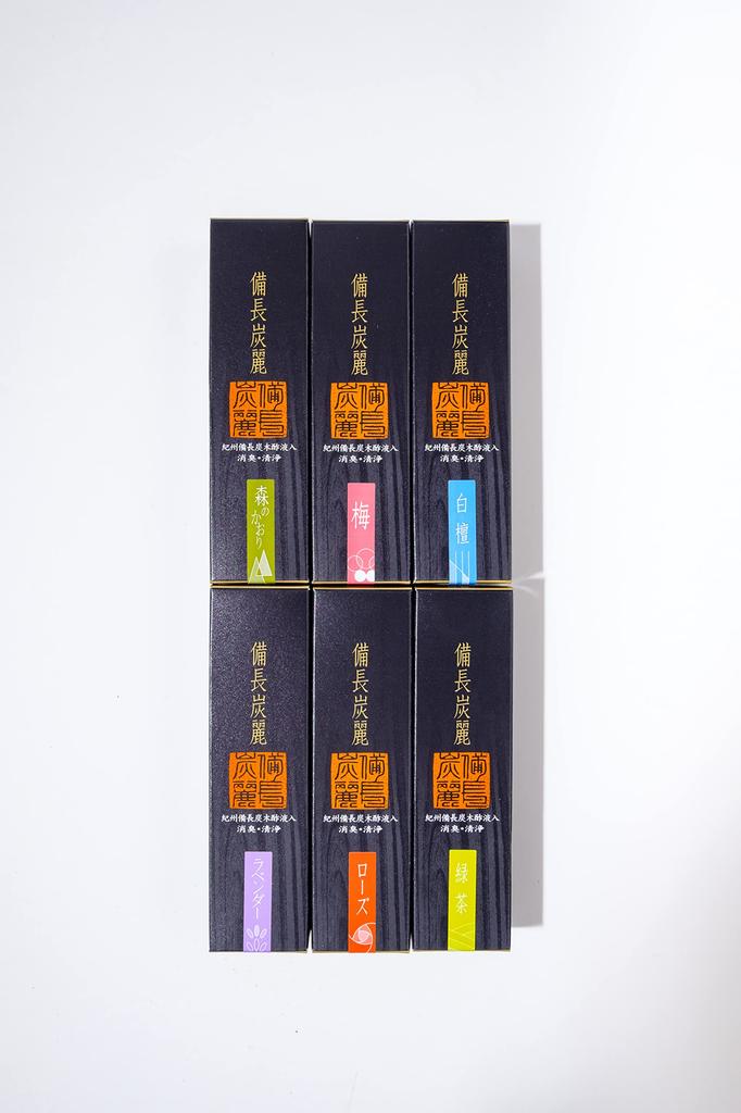 [Packaging with Lotus Paper Tag] Umekundo Binchotan Rei 6-Variety Assortment [Paulownia Box]  [Create a Refreshing Space with Deodorizing and