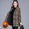 Spring and Autumn Mom's Temperament In The Long Top 40-year-old Middle-aged Women's Plaid Trench Coat Plus Size