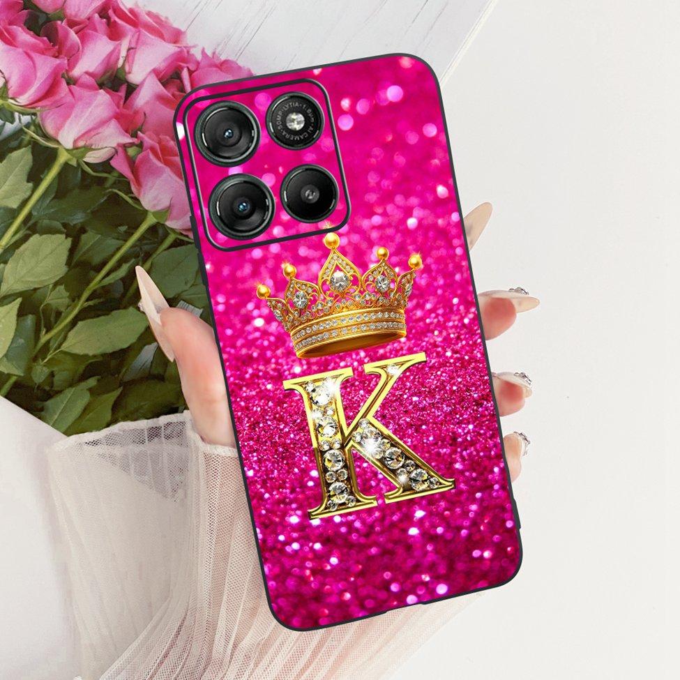 Phone Case For Moto G67 Power 5G Cover Silicone Luxury Letters Crown Soft Funda For Motorola Moto G67 Power 5G Casing